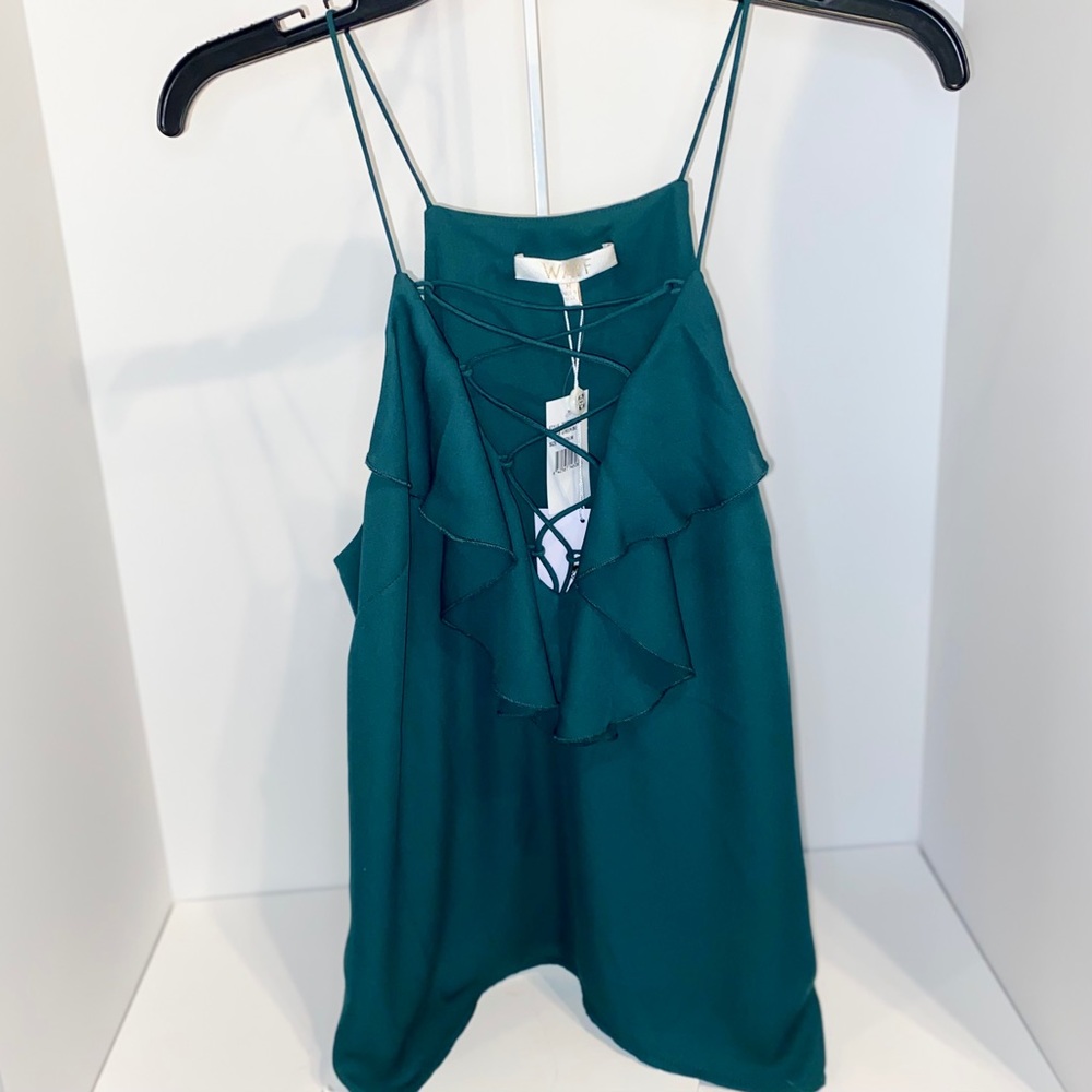 WAYF Lace-Up Ruffle Cami - Picture 3 of 6